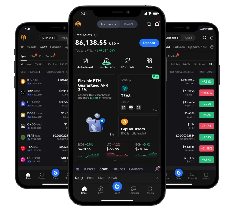 Gate mobile app interface overview